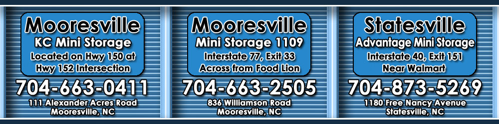 Mini Storage Mooresville NC and Statesville NC - Your Self Storage Solution for Self-Storage and MiniStorage in Mooresville